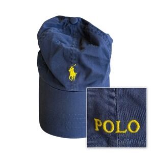 Polo Ralph Lauren hat one size blue yellow pony preppy classic strap back cap